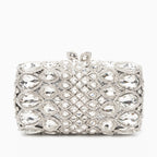 (CS) Reina Rhinestones Crystals Clutch Bag - Silver