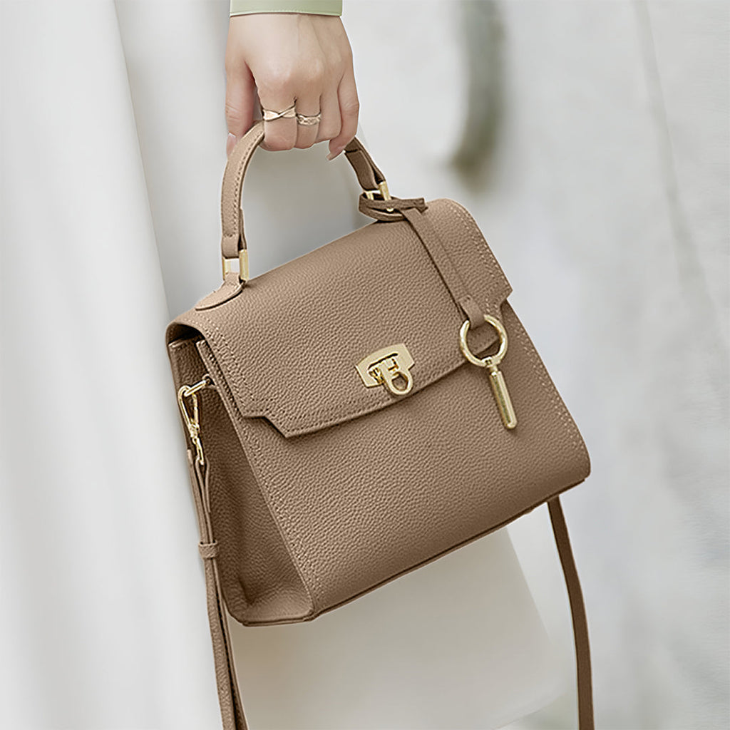 Aubri Structured Leather Handbag