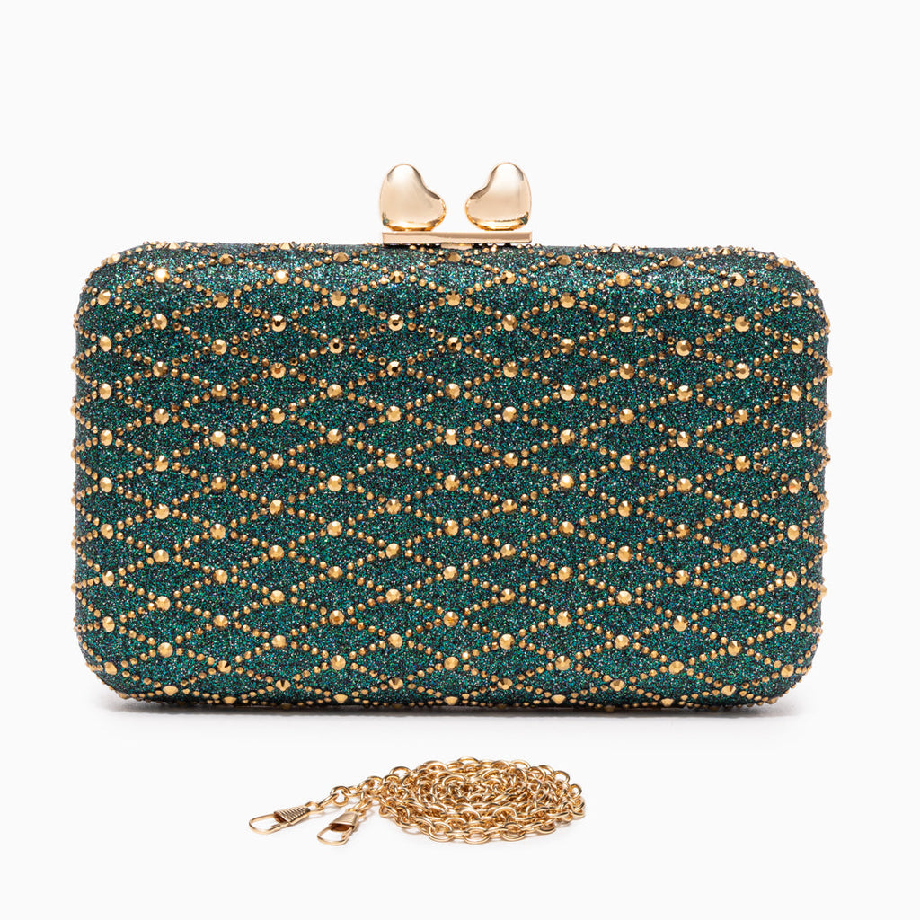 Midnight Lattice Clutch Bag