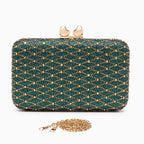 Midnight Lattice Clutch Bag