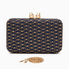 Midnight Lattice Clutch Bag