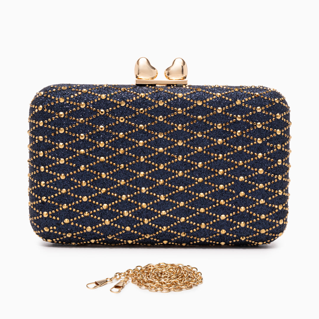 Midnight Lattice Clutch Bag