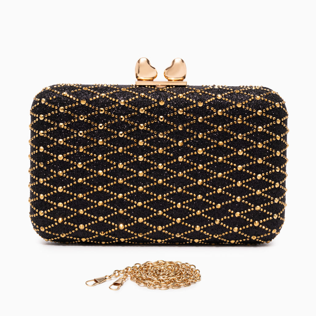 Midnight Lattice Clutch Bag