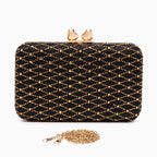 Midnight Lattice Clutch Bag