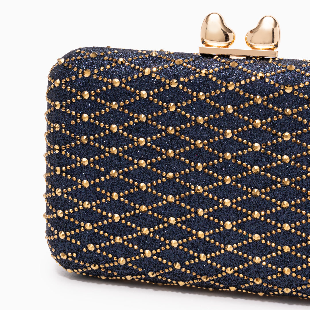 Midnight Lattice Clutch Bag