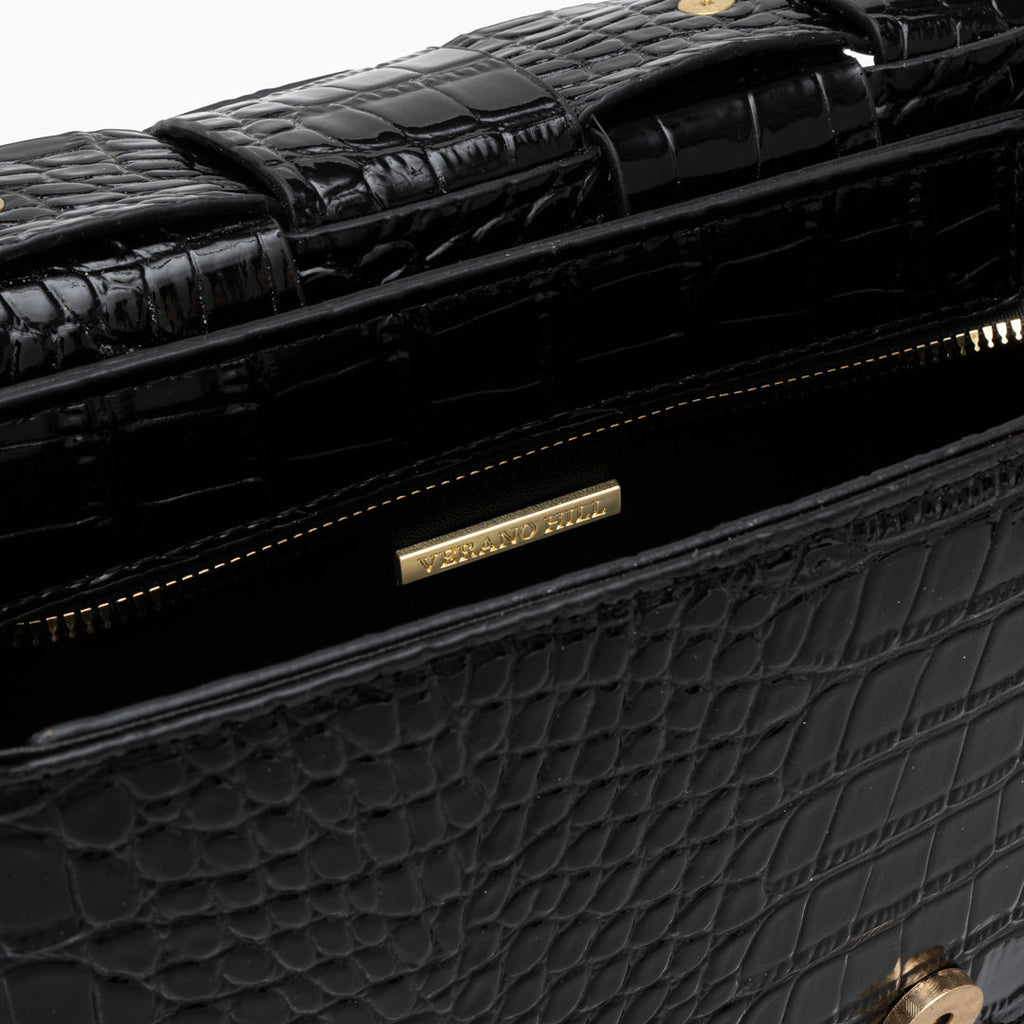 Crocodile Pattern Crossbody Bag