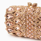 (CS) Reina Rhinestones Crystals Clutch Bag - Rose Gold
