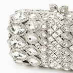 (CS) Reina Rhinestones Crystals Clutch Bag - Silver