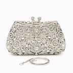 Ayanne Crystal Covered Clutch Bag - Silver