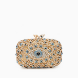 Crystal Evil Eye Clutch Bag - Gold